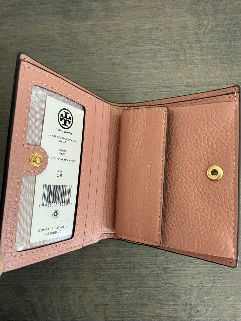Tory Burch Blake color block mini wallet